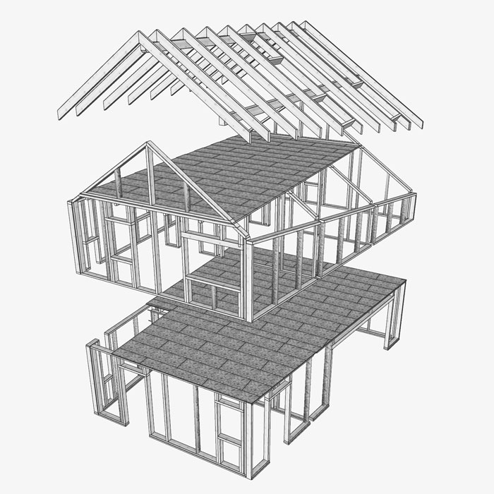projection process SIP-panel buildings